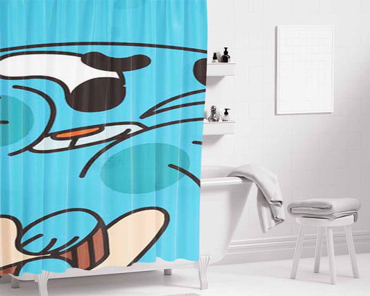 Gumball Scrunch Bathroom Shower Curtain Fabric Waterproof | 66 X 72 Inch