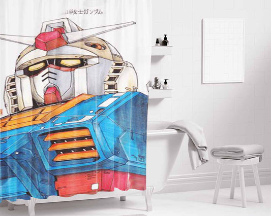 Gundam Art Bathroom Shower Curtain Fabric Waterproof | 66 X 72 Inch