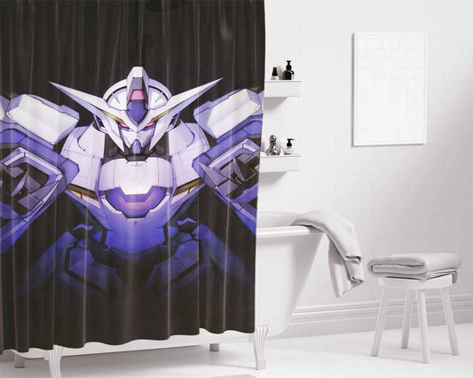 Gundam Bathroom Shower Curtain Fabric Waterproof | 66 X 72 Inch