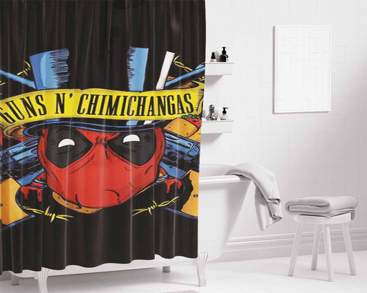 Guns N Chimichangas Bathroom Shower Curtain Fabric Waterproof | 66 X 72 Inch