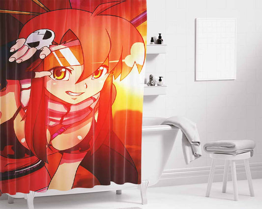 Gurren Lagann Yoko Littner Sunset Bathroom Shower Curtain Fabric Waterproof | 66 X 72 Inch