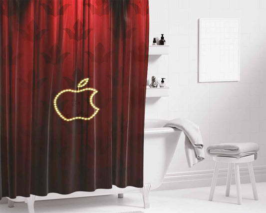 Gyrosigma Apple Bathroom Shower Curtain Fabric Waterproof | 66 X 72 Inch