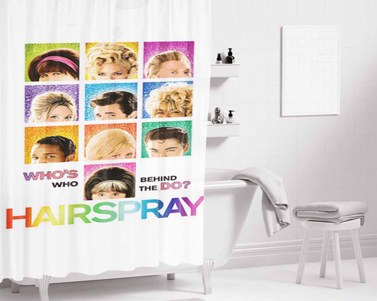 Hairspray Collage Bathroom Shower Curtain Fabric Waterproof | 66 X 72 Inch