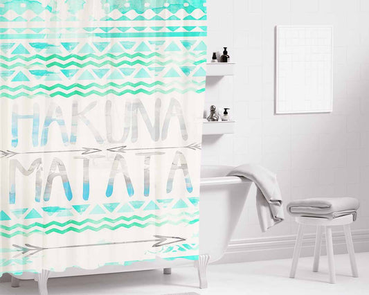 Hakuna Matata Art Bathroom Shower Curtain Fabric Waterproof | 66 X 72 Inch