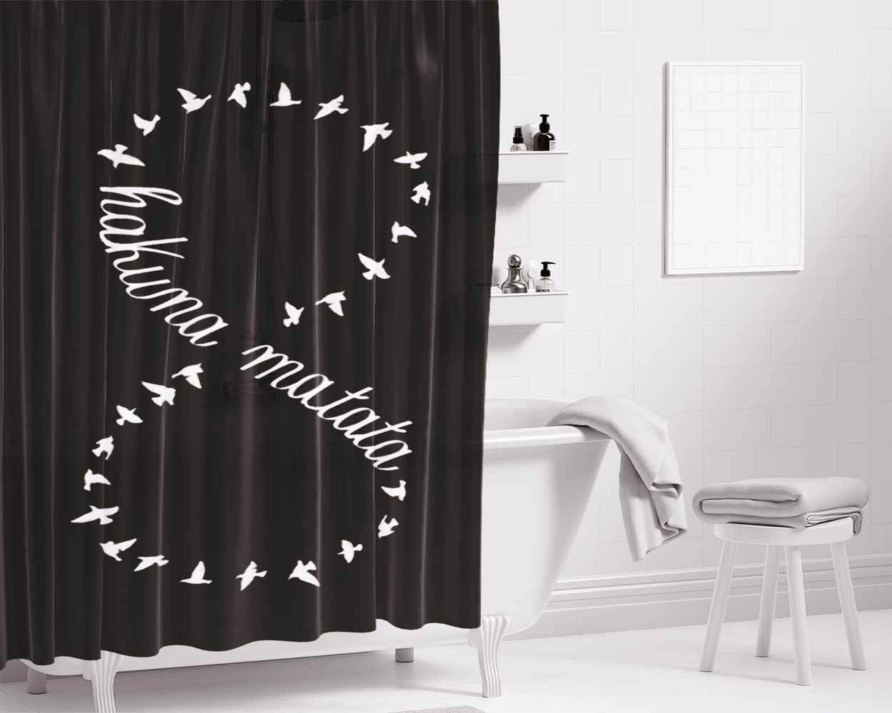 Hakuna Matata Infinity Bathroom Shower Curtain Fabric Waterproof | 66 X 72 Inch