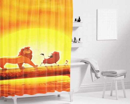 Hakuna Matata Lion King Bathroom Shower Curtain Fabric Waterproof | 66 X 72 Inch