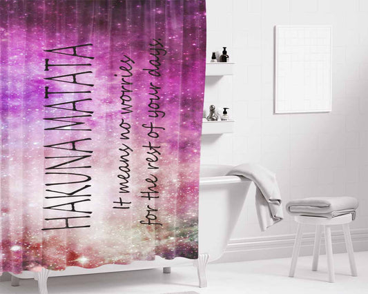 Hakuna Matata Bathroom Shower Curtain Fabric Waterproof | 66 X 72 Inch