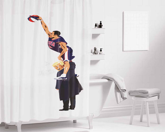 Half Man, Half A Nation Bathroom Shower Curtain Fabric Waterproof | 66 X 72 Inch