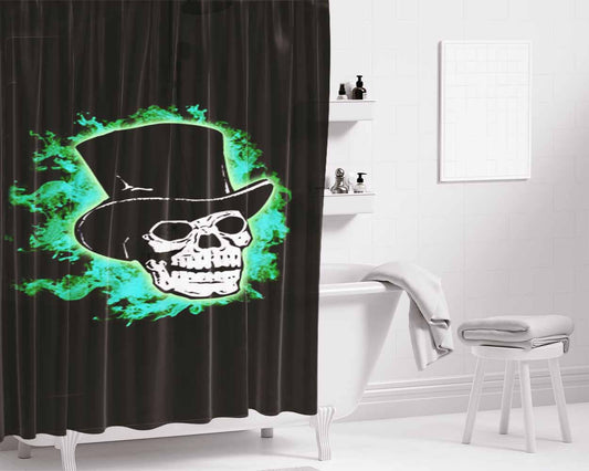 Halloween Haunting Skull Bathroom Shower Curtain Fabric Waterproof | 66 X 72 Inch