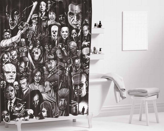 Halloween Horror Scary Movie Bathroom Shower Curtain Fabric Waterproof | 66 X 72 Inch