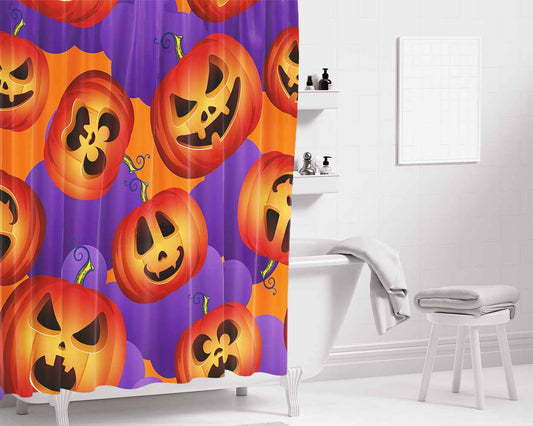 Halloween Pattern 02 Bathroom Shower Curtain Fabric Waterproof | 66 X 72 Inch