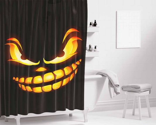 Halloween Smile Bathroom Shower Curtain Fabric Waterproof | 66 X 72 Inch