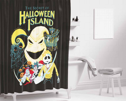 Hallowen Island Bathroom Shower Curtain Fabric Waterproof | 66 X 72 Inch