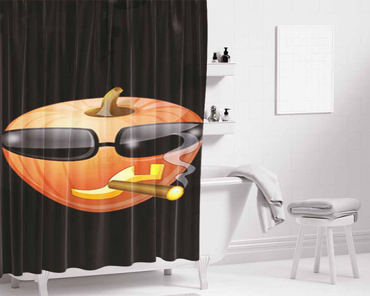 Hallowen Smoke Icon Bathroom Shower Curtain Fabric Waterproof | 66 X 72 Inch