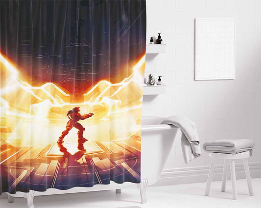 Halo Combat Evolved Awesome Games Bathroom Shower Curtain Fabric Waterproof | 66 X 72 Inch