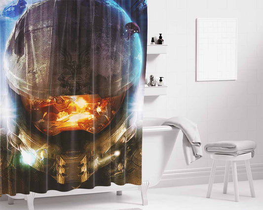 Halo Master Chief Bathroom Shower Curtain Fabric Waterproof | 66 X 72 Inch