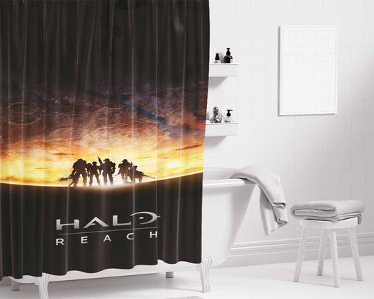 Halo Reach Bathroom Shower Curtain Fabric Waterproof | 66 X 72 Inch