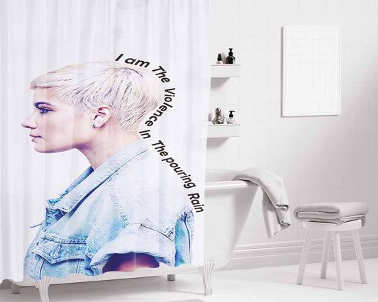 Halsey Hurricane Bathroom Shower Curtain Fabric Waterproof | 66 X 72 Inch