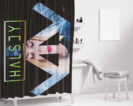 Halsey Photo Shape Bathroom Shower Curtain Fabric Waterproof | 66 X 72 Inch