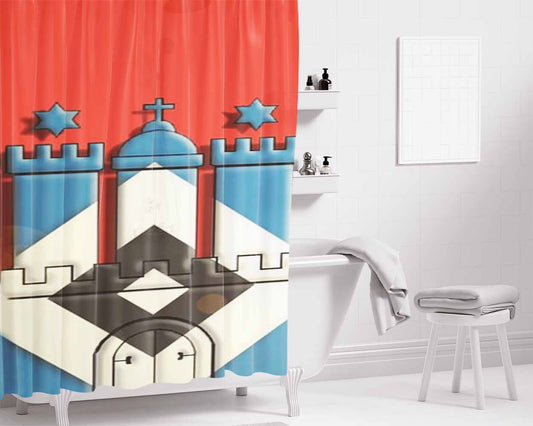 Hamburg Sv Castle Bathroom Shower Curtain Fabric Waterproof | 66 X 72 Inch