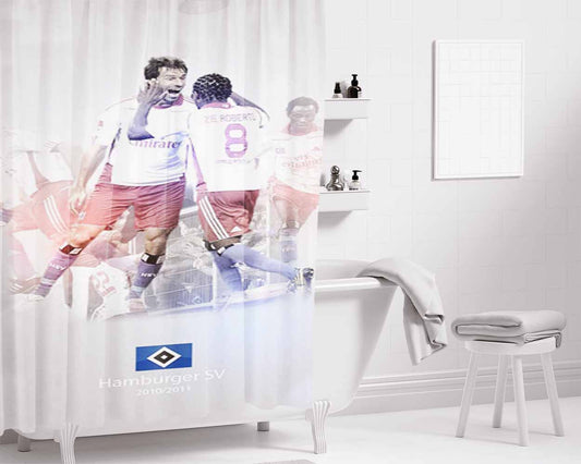Hamburger Sv Football Bathroom Shower Curtain Fabric Waterproof | 66 X 72 Inch