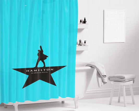 Hamilton Musical Bathroom Shower Curtain Fabric Waterproof | 66 X 72 Inch