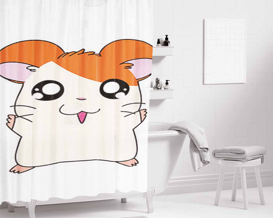 Hamtaro Cute Face Bathroom Shower Curtain Fabric Waterproof | 66 X 72 Inch