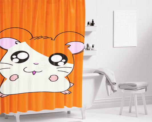 Hamtaro Cute Orange Bathroom Shower Curtain Fabric Waterproof | 66 X 72 Inch
