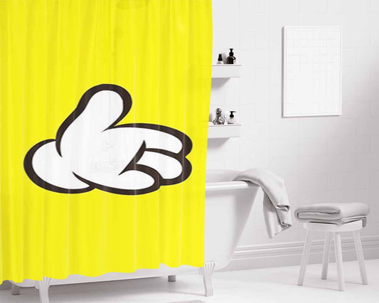 Hand Cartoon Bathroom Shower Curtain Fabric Waterproof | 66 X 72 Inch