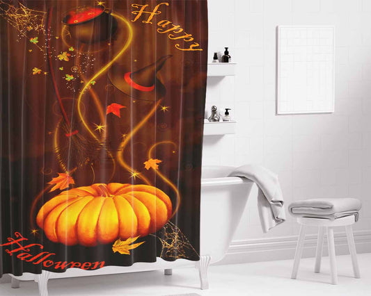 Happy Halloween Bathroom Shower Curtain Fabric Waterproof | 66 X 72 Inch