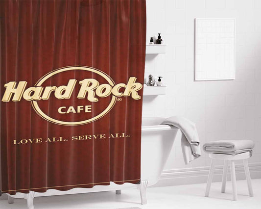Hard Rock Cafe Bathroom Shower Curtain Fabric Waterproof | 66 X 72 Inch
