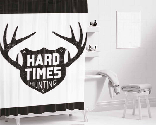 Hard Time Hunting Bathroom Shower Curtain Fabric Waterproof | 66 X 72 Inch