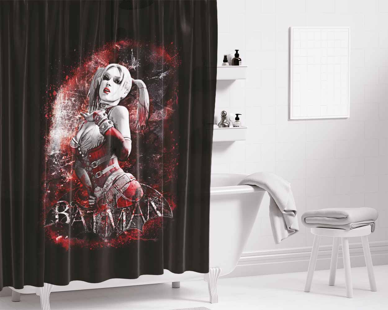 Harleyquinn Bathroom Shower Curtain Fabric Waterproof | 66 X 72 Inch