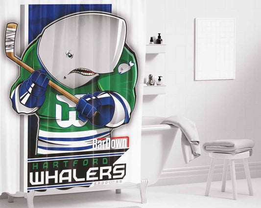 Hartford Whalers Bathroom Shower Curtain Fabric Waterproof | 66 X 72 Inch