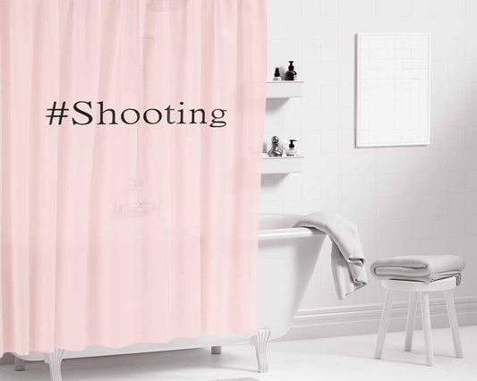 Hashtag Shooting Gift For Him Sports Bathroom Shower Curtain Fabric Waterproof | 66 X 72 Inch