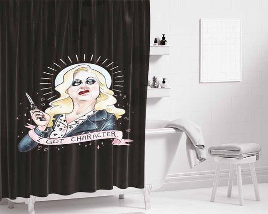 Hatchet Face I Got Character John Waters Cry Baby Kitsch Movie Bathroom Shower Curtain Fabric Waterproof | 66 X 72 Inch