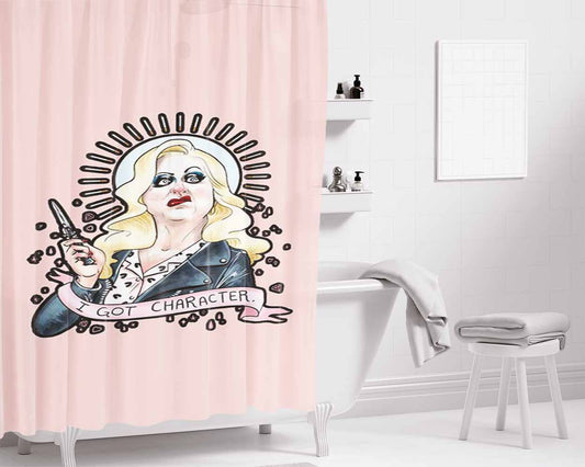 Hatchet Face I Got Character John Waters Cry Baby Bathroom Shower Curtain Fabric Waterproof | 66 X 72 Inch