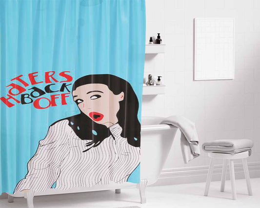 Haters Back Off Bathroom Shower Curtain Fabric Waterproof | 66 X 72 Inch