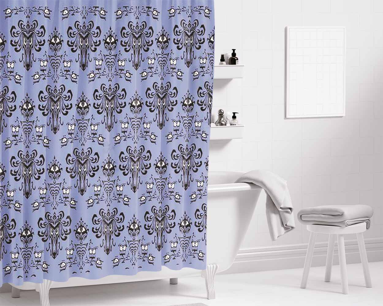 Haunted Mansion Bathroom Shower Curtain Fabric Waterproof | 66 X 72 Inch