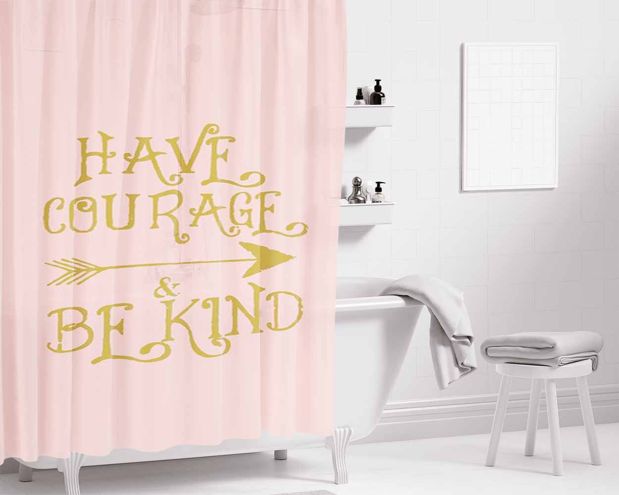 Have Courage And Be Kind Cinderella Bathroom Shower Curtain Fabric Waterproof | 66 X 72 Inch