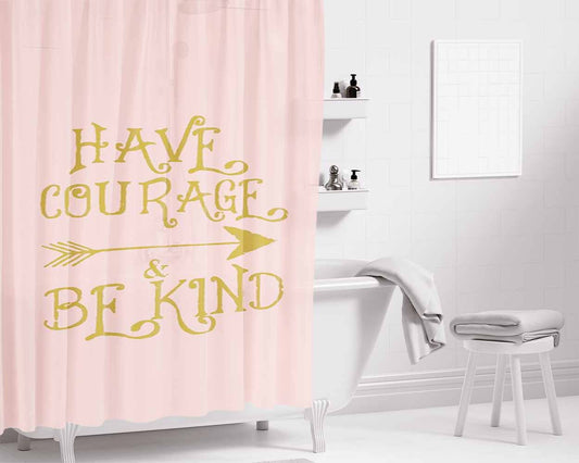 Have Courage And Be Kind Cinderella Bathroom Shower Curtain Fabric Waterproof | 66 X 72 Inch