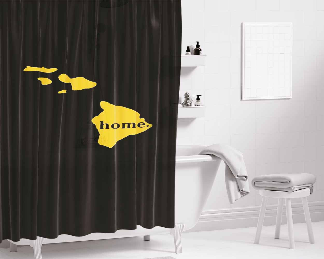 Hawaii State Flour Sack Towel Flour Sack Tea Mother'S Day Bathroom Shower Curtain Fabric Waterproof | 66 X 72 Inch