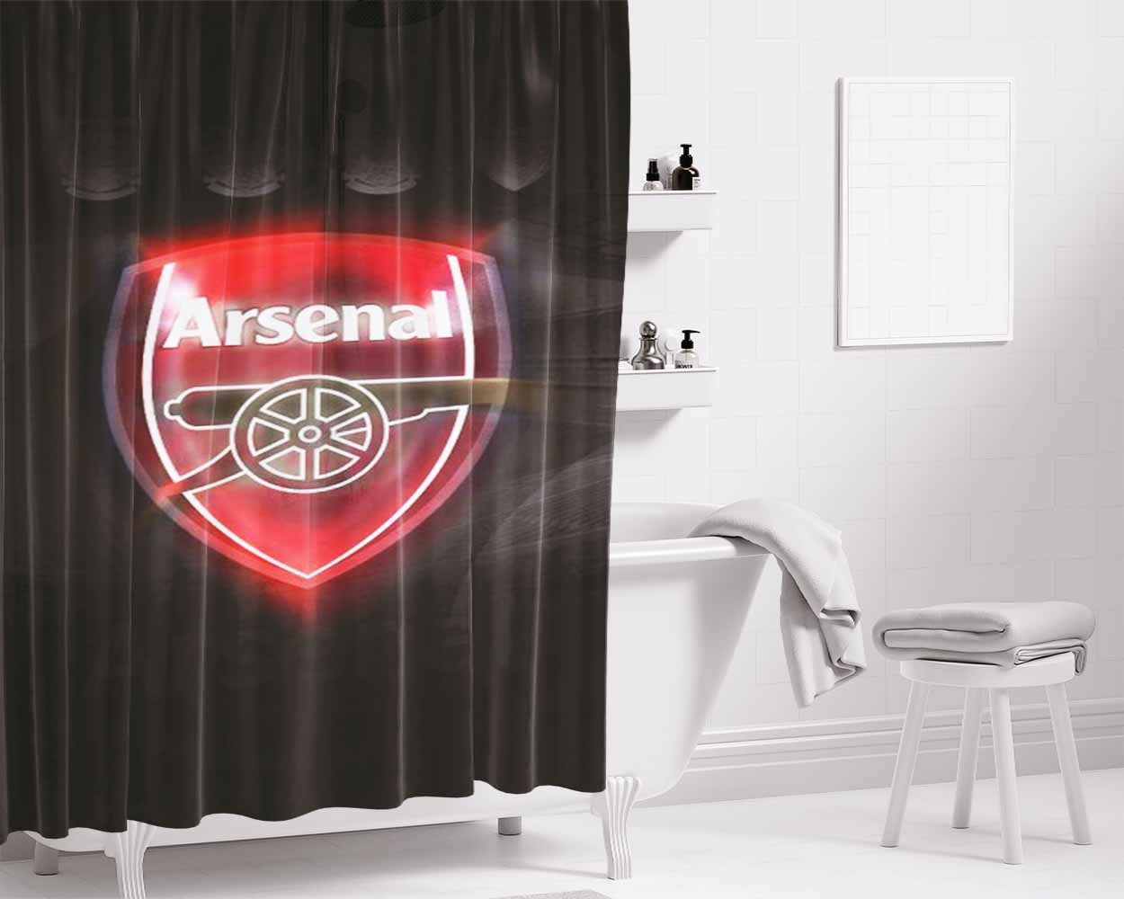 Hd Arsenal Mobile Phone Bathroom Shower Curtain Fabric Waterproof | 66 X 72 Inch