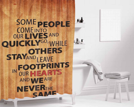 Hearts Word- Bathroom Shower Curtain Fabric Waterproof | 66 X 72 Inch