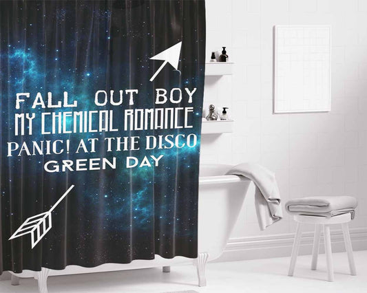 Heavymetal Band Galaxy Bathroom Shower Curtain Fabric Waterproof | 66 X 72 Inch