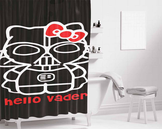 Hello Darth Vader Bathroom Shower Curtain Fabric Waterproof | 66 X 72 Inch