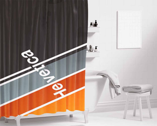 Helvetica Bathroom Shower Curtain Fabric Waterproof | 66 X 72 Inch