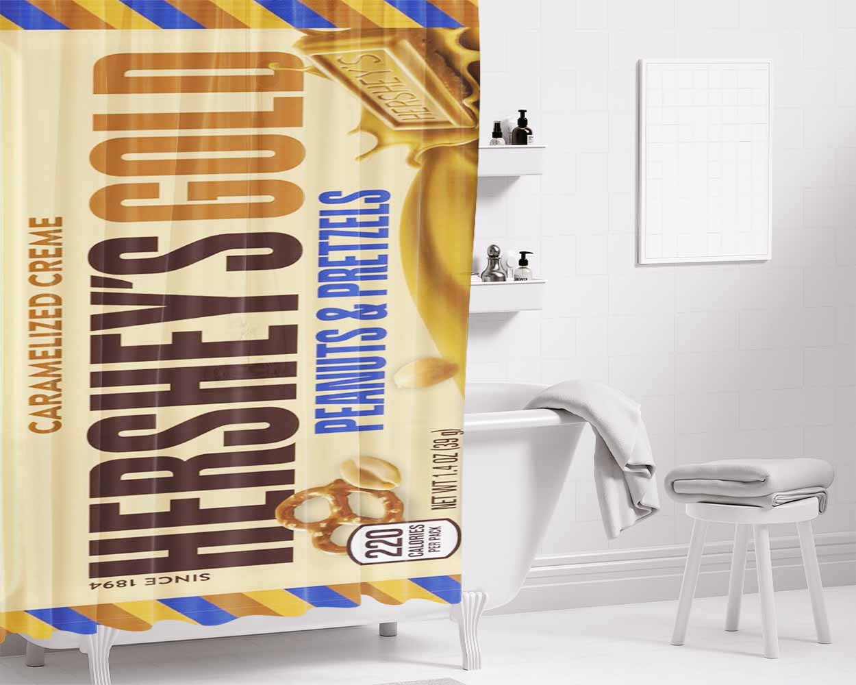 Hershey Bears Unveil Bathroom Shower Curtain Fabric Waterproof | 66 X 72 Inch