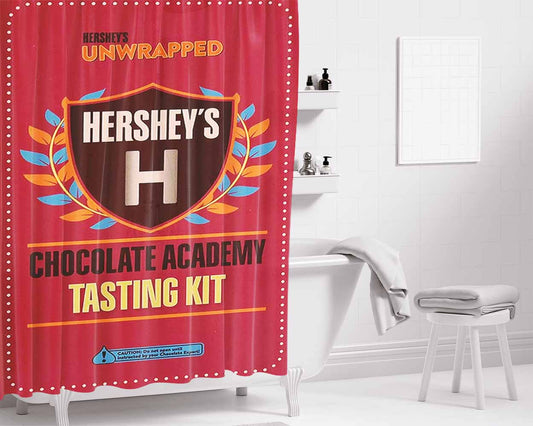 Hersheys Unwrapped Chocolate Academy Tasting Kit R Bathroom Shower Curtain Fabric Waterproof | 66 X 72 Inch