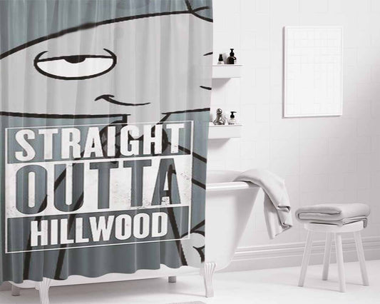 Hey Arnold Straight Outta Hillwood Bathroom Shower Curtain Fabric Waterproof | 66 X 72 Inch